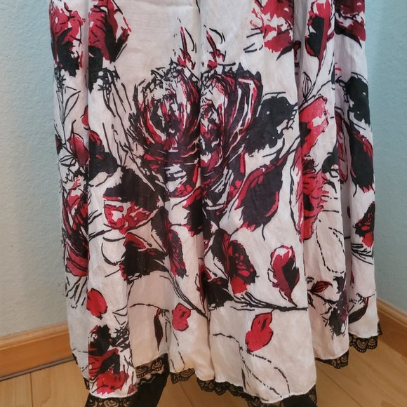 Le Mirage Maxi Floral Fit Flare Skirt Zip Side S - Picture 2 of 3